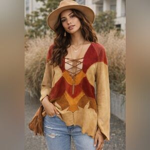 Vintage handmade leather top